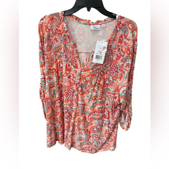 Belk Women’s blouse size 2X NWT Paisley - Picture 1 of 6